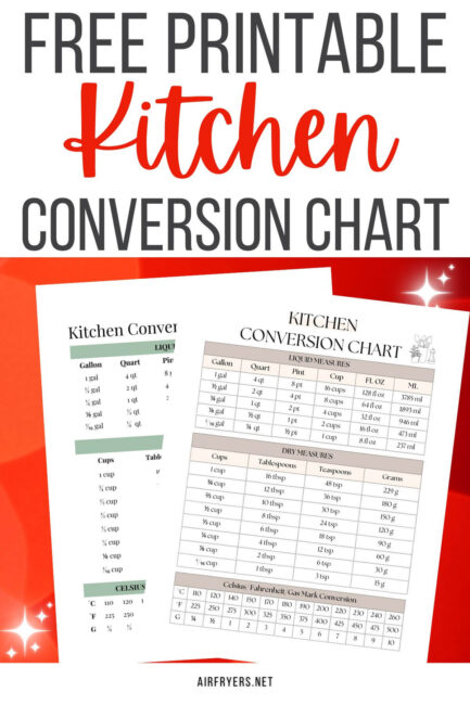 AF Free Printable Kitchen Conversion Chart